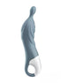 Satisfyer A-mazing 2, 8.7-inch silicone vibrator in teal with a curved design and ergonomic handle.