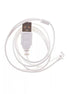 White USB universal magnetic charge lead with a USB connector and magnetic tips, coiled for easy storage.