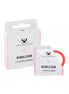 Share Satisfaction bubblegum flavoured condoms, three-pack with a pink and white box and a single red condom wrapper.