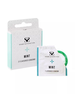 Share Satisfaction Flavoured Condoms Mint 3 Pack