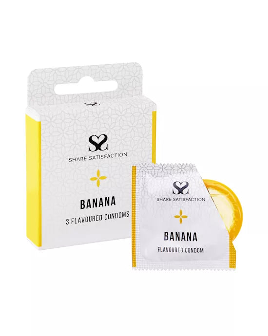 Share Satisfaction Flavoured Condoms Banana 3 Pack