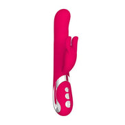 Amore Lina Rotation Beads Vibrator in bright pink with a sleek design and silver control buttons.