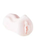Nood masturbator in pink, 16cm long, designed to resemble a vagina with textured details.