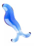 Lucent glass butt plug in blue with a tail design, featuring smooth curves and a glossy finish.