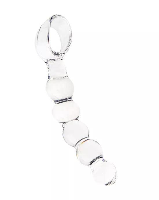 Share Satisfaction Lucent Glass Dildo Clear Ringed