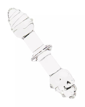 Share Satisfaction Lucent Glass Butt Plug Clear Double Ended