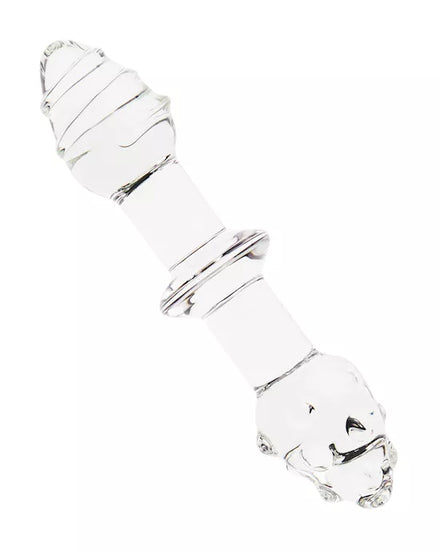 Share Satisfaction Lucent Glass Butt Plug Clear Double Ended