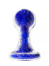 Lucent glass butt plug in blue with a textured surface and a tapered design for enhanced stimulation.