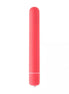 Share Satisfaction Play Slim Bullet Vibrator in bright pink, elongated shape with a smooth surface and white accent.