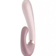 Satisfyer Heat Wave in pink and purple, featuring a curved design and a smooth finish for ergonomic use.