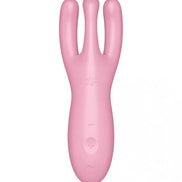 Satisfyer Threesome 4 in pink, featuring three flexible arms and control buttons on the body.