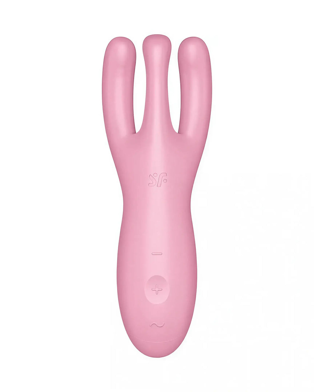 Satisfyer Threesome 4 in pink, featuring three flexible arms and control buttons on the body.