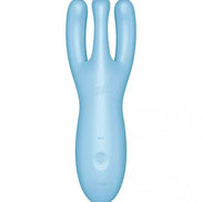 Satisfyer Threesome 4 in light blue, featuring three flexible arms and a smooth, ergonomic design.