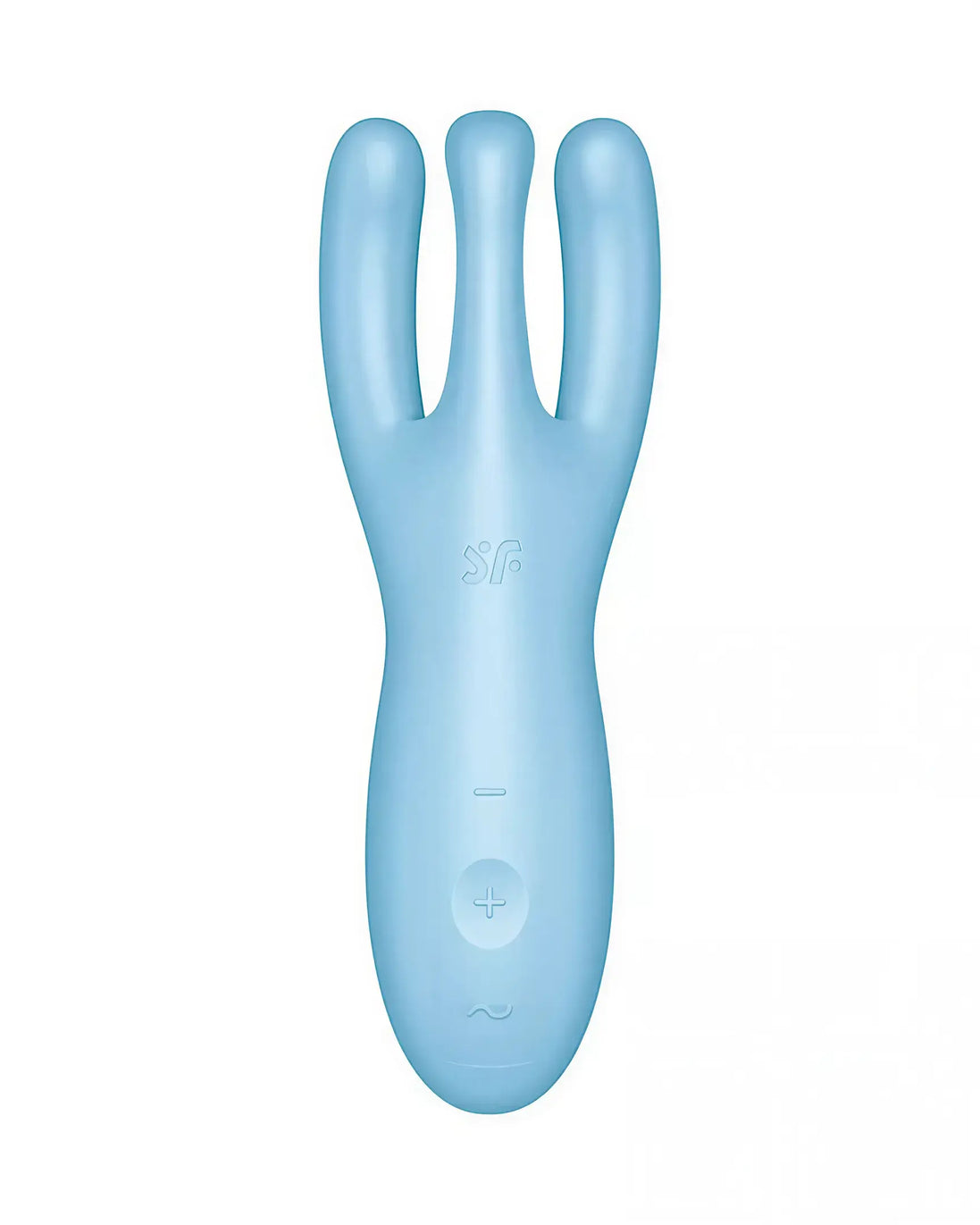 Satisfyer Threesome 4 in light blue, featuring three flexible arms and a smooth, ergonomic design.