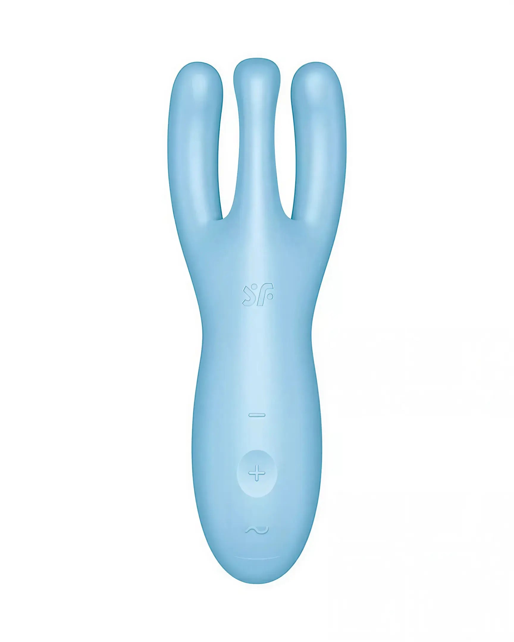 Satisfyer Threesome 4 in light blue, featuring three flexible arms and a smooth, ergonomic design.