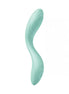 Satisfyer Rrrolling Pleasure in soft mint green with a curved design and textured surface for enhanced stimulation.