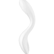 Satisfyer Rrrolling Pleasure, a smooth, curved white silicone massager with a sleek design.