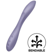 Satisfyer G-Spot Flex 2 in lavender, featuring a smooth, bendable design and control buttons for customizable use.