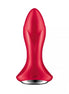 Satisfyer Rotator Plug 1 in vibrant red with a sleek, ergonomic design and a metallic base.