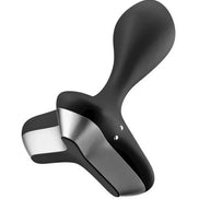 Satisfyer Game Changer in black and silver, featuring a sleek design with a curved handle and ergonomic shape.