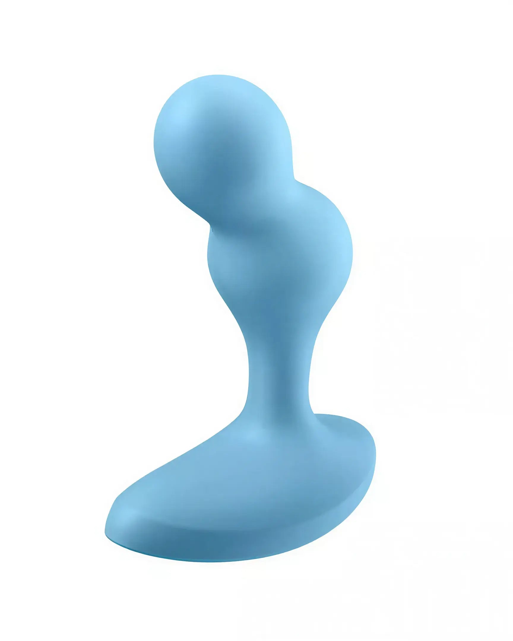 Satisfyer Deep Diver in blue, featuring a curved design with a rounded tip and a wide base for stability.
