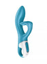 Satisfyer Embrace Me in teal with a curved design and control buttons on the base.