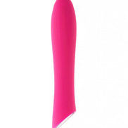 Classic curve vibrator in bright pink, featuring a smooth, tapered design for targeted stimulation.