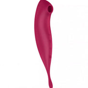 Satisfyer Twirling Pro Connect in deep pink, featuring a curved design with a tapered end for targeted stimulation.