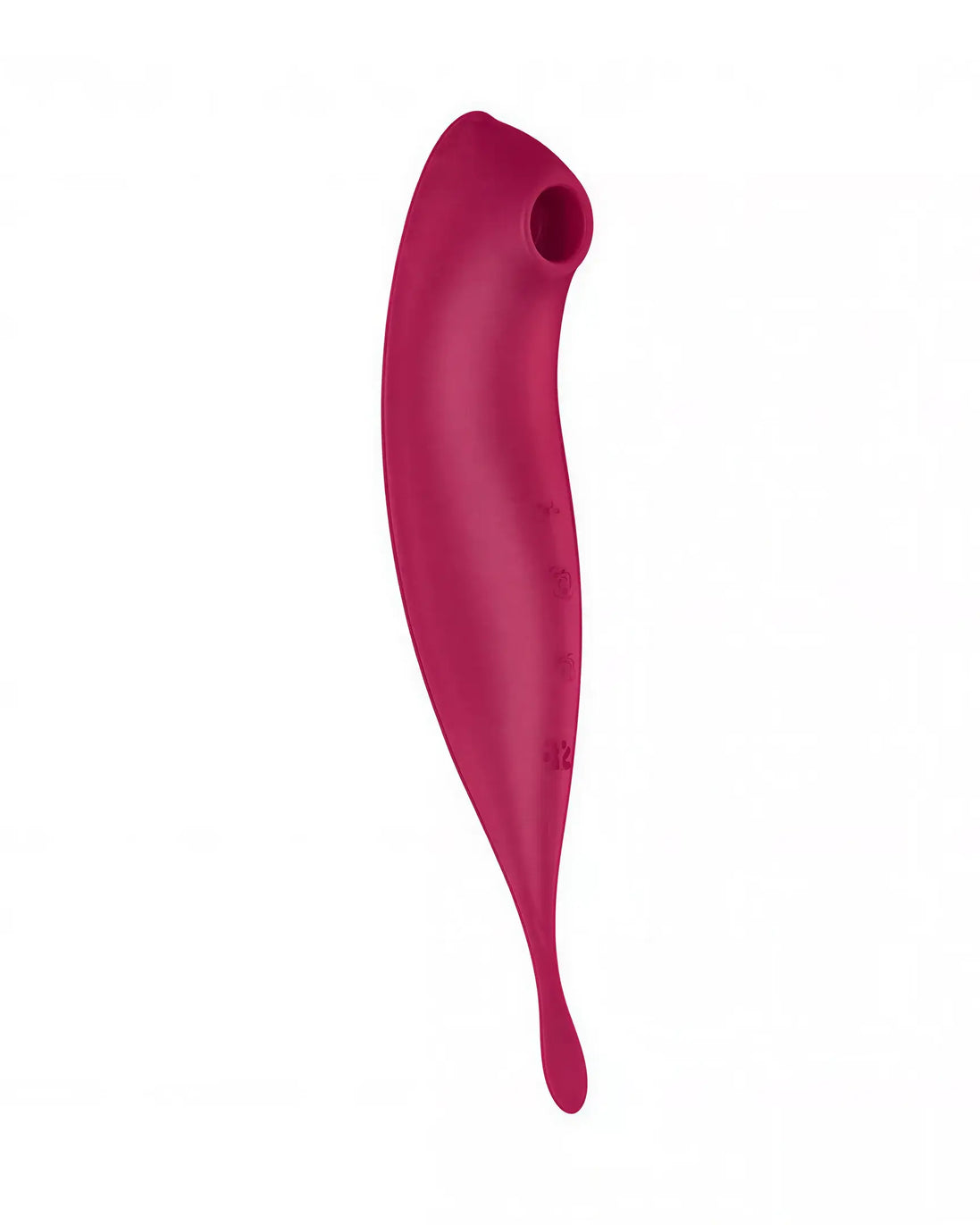 Satisfyer Twirling Pro Connect in deep pink, featuring a curved design with a tapered end for targeted stimulation.