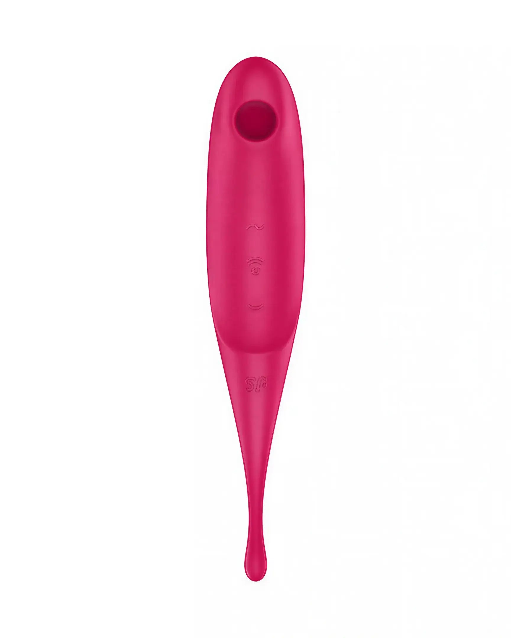 Satisfyer Twirling Pro in vibrant pink, featuring a sleek design and control buttons on the body.