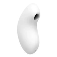 Satisfyer Vulva Lover 2 in white, featuring a curved design with a single stimulation opening.