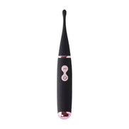 Black and pink vibrator pen on a white background