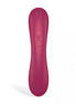 Satisfyer Curvy Trinity 1 in a vibrant magenta color, featuring a sleek, curved design and control buttons.