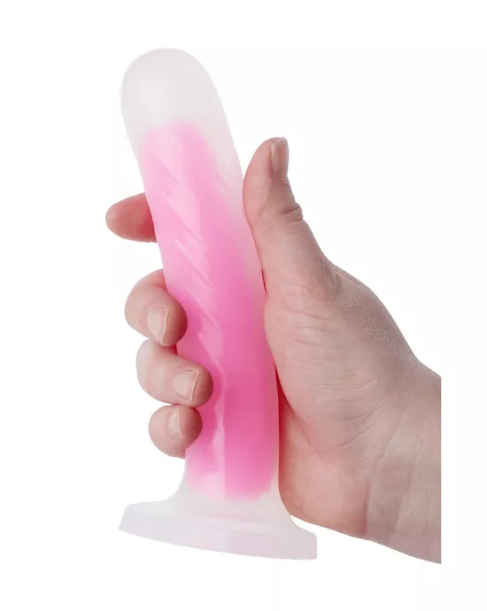 Nood Colours Glow In The Dark Dildo With Heart Shaped Base 7.1"