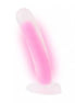 Nood Colours glow in the dark dildo, 7.1 inches long, pink with a heart-shaped base and translucent tip.