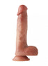 Realistic silicone dildo in a flesh tone, 8.1 inches tall, with textured surface and suction base.