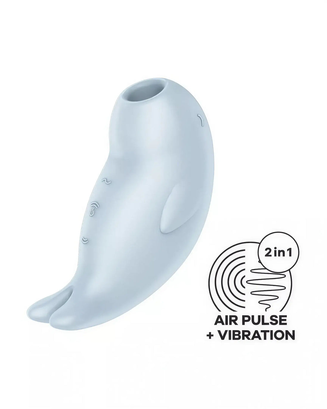 Satisfyer Seal You Soon in light blue, featuring a sleek design with air pulse and vibration functions.