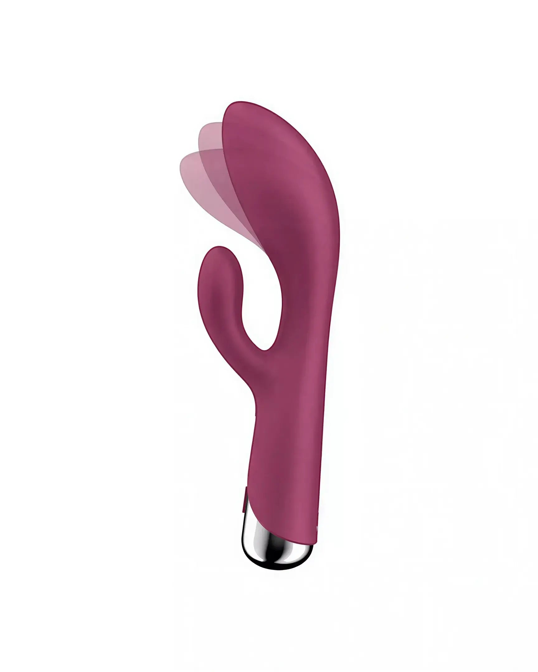 Satisfyer Spinning Rabbit 1 in deep pink with a curved design and dual stimulation features.