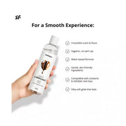 Satisfyer Juicy Lubricant 300ml bottle with a no-spill cap, featuring a sleek design and clear labeling.