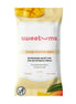 Sweetums mango scented daily wipes package featuring a yellow design with mango graphics and usage instructions.