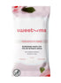 Sweetums rose scented daily wipes package featuring pink design and floral accents, labeled for intimate use.