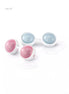 Lelo Luna Beads Mini in pink and blue, featuring two pairs of weighted silicone balls with white connectors.