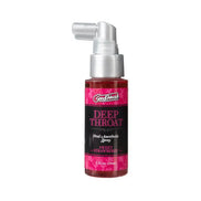 Doc Johnson Goodhead Deep Throat Spray in a 2 oz bottle, featuring a pink label with black text and a spray nozzle.