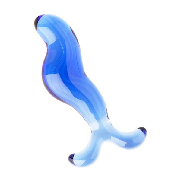 Share Satisfaction Lucent Glass Butt Plug Blue Tail