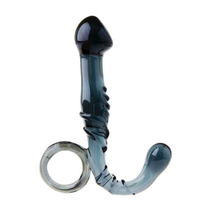 Share Satisfaction Lucent Glass Butt Plug Black Tail