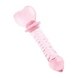 Share Satisfaction Lucent Glass Dildo Pink Heart