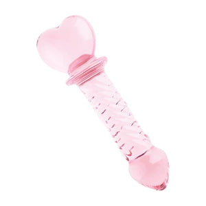 Share Satisfaction Lucent Glass Dildo Pink Heart