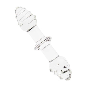 Share Satisfaction Lucent Glass Butt Plug Clear Double Ended