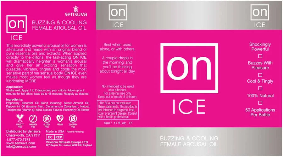 Sensuva On Arousal Oil label