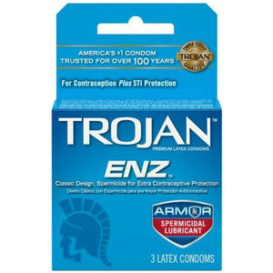 Trojan ENZ Armour Spermicidal Condoms 3 Pack